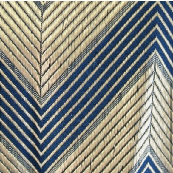 J Crew Tank Top Wool Mixed Metallic Blue Gold Gilded Chevron Shell Blouse Size 6 - Picture 4 of 11